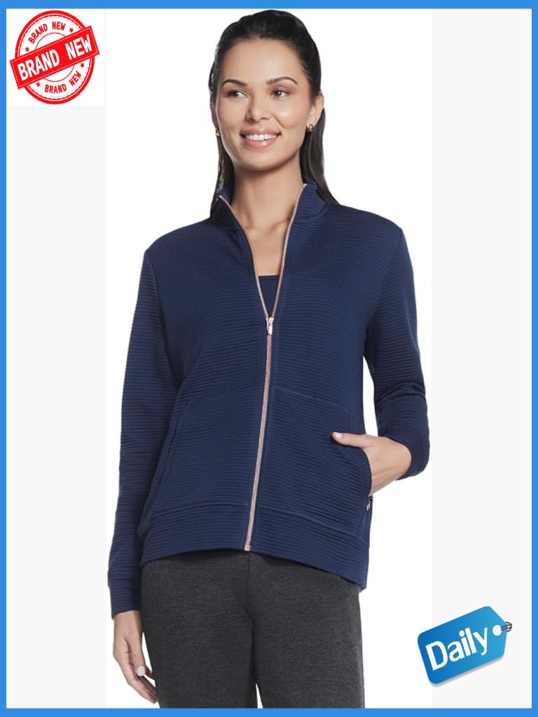 Full-Zip Mock Neck Sweatshirt Jacket - Cozy Fit